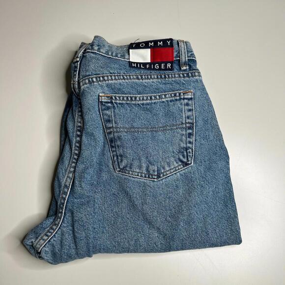 y2k Tommy Hilfiger Womens Blue High Rise Jeans Size 16 Waist 33x30 Vintage USA - Picture 1 of 12
